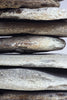 Stacked beach stones.